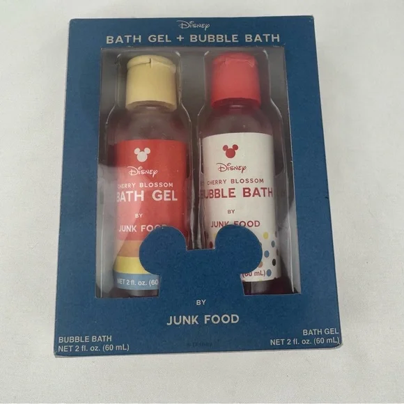Disney Cherry Blossom Bath & Bubble Bath Gift Sets NEW Lot of 3 Junk Food - Picture 2 of 3
